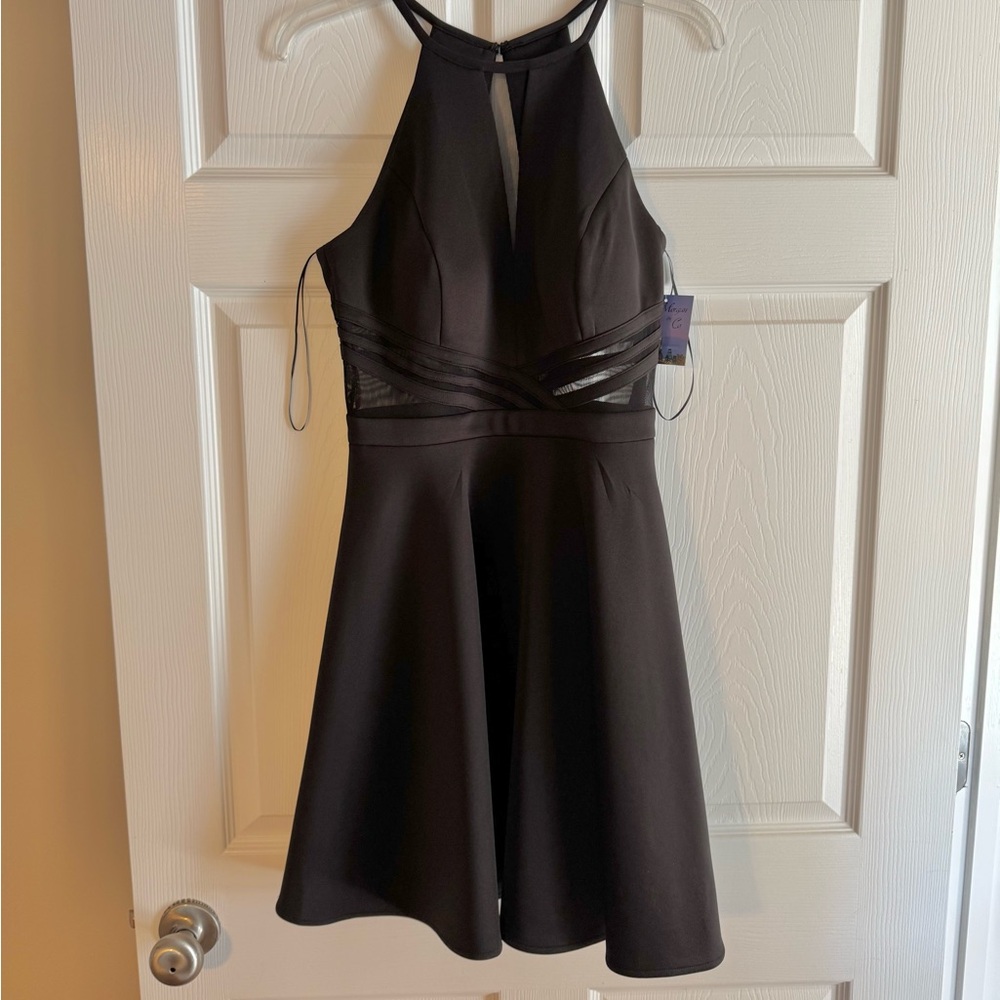 Black Cocktail Dress with mesh detail